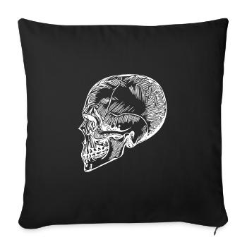 Skull Bone Halloween Skull - Sofa pillowcase 17,3'' x 17,3'' (45 x 45 cm) - black - Front