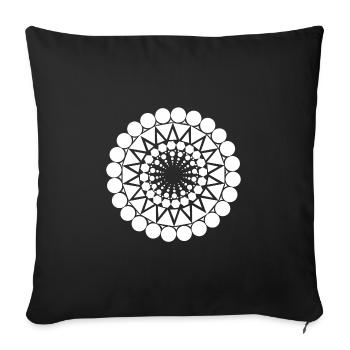 Geometric triangle mandala round pattern shape - Sofa pillowcase 17,3'' x 17,3'' (45 x 45 cm) - black - Front