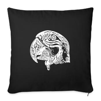 Parrot Portrait Vintage Bird Head Drawing - Sofa pillowcase 17,3'' x 17,3'' (45 x 45 cm) - black - Front
