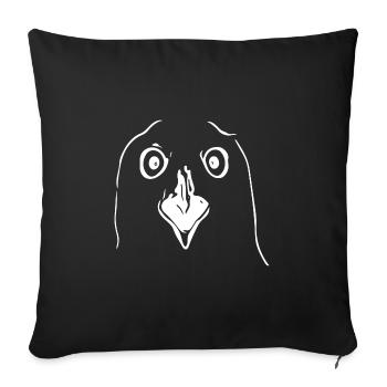 Weird funny bird with beak and eyes - Sofa pillowcase 17,3'' x 17,3'' (45 x 45 cm) - black - Front