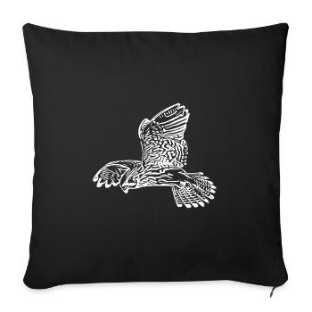 Elegant falcon with wings in vibrating flight - Sofa pillowcase 17,3'' x 17,3'' (45 x 45 cm) - black - Front