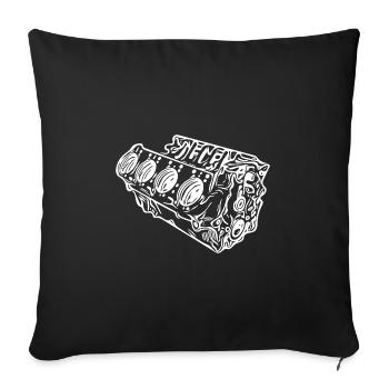 Engine Block Cylinder Car Displacement Fan - Sofa pillowcase 17,3'' x 17,3'' (45 x 45 cm) - black - Front