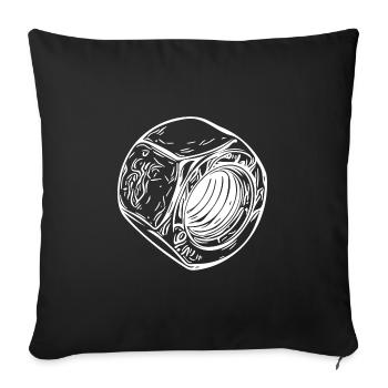 Große Schraubenmutter mit vintage Oberfläche - Sofakissenbezug 45 x 45 cm - Schwarz - Vorne