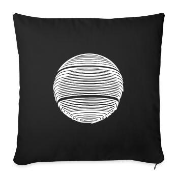 Geometrische Planeten Kugel mit Streifen - Sofakissenbezug 45 x 45 cm - Schwarz - Vorne