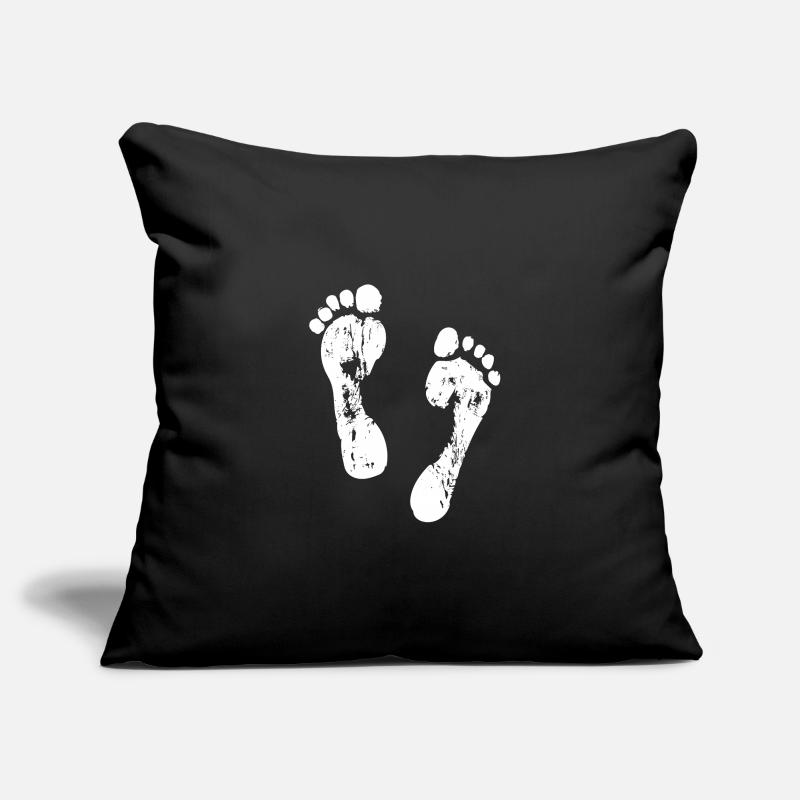 Empreintes de pas dans le sable Housse de coussin décorative 45 x 45 cm