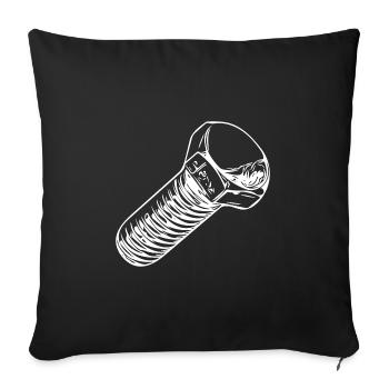 Werkstattschrauber Papa Schraube - Sofakissenbezug 45 x 45 cm - Schwarz - Vorne