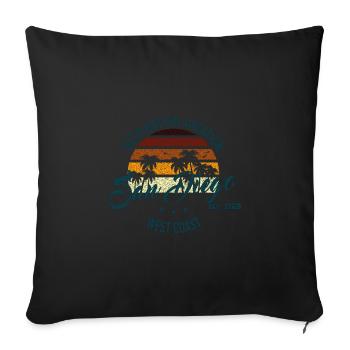 Destination San Diego - Housse de coussin décorative 45 x 45 cm - noir - Devant