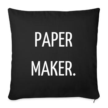 Paper maker - Housse de coussin décorative 45 x 45 cm - noir - Devant