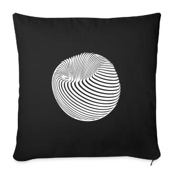 Geometrischer Kugel Körper mit Streifen - Sofakissenbezug 45 x 45 cm - Schwarz - Vorne