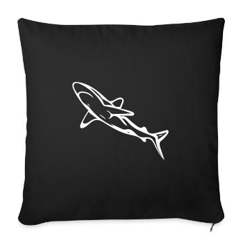 Élégant requin d’eau profonde - Housse de coussin décorative 45 x 45 cm - noir - Devant