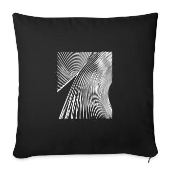 Abstrakte gebogene Kurven Linien - Sofakissenbezug 45 x 45 cm - Schwarz - Vorne