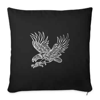 Eagle in grabbing flight for bird lovers and falconers - Sofa pillowcase 17,3'' x 17,3'' (45 x 45 cm) - black - Front