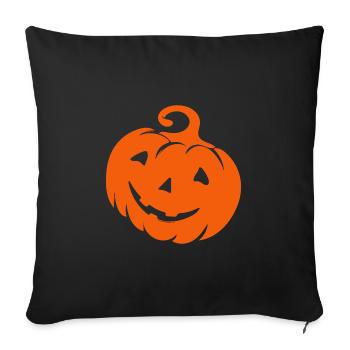 Visage de citrouille - costume effrayant d’Halloween - Housse de coussin décorative 45 x 45 cm - noir - Devant