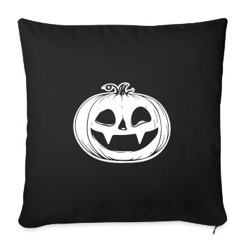 Visage de citrouille - Costume d’Halloween effrayant - Housse de coussin décorative 45 x 45 cm - noir - Devant