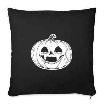Pumpkin Face - Creepy Pumpkin Grimace - Sofa pillowcase 17,3'' x 17,3'' (45 x 45 cm) - black - Front