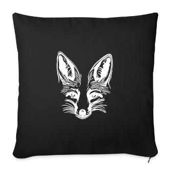 Dessin de renard mignon - Housse de coussin décorative 45 x 45 cm - noir - Devant