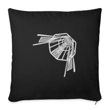 Geometric Tunnel Lines Infinity Optics - Sofa pillowcase 17,3'' x 17,3'' (45 x 45 cm) - black - Front