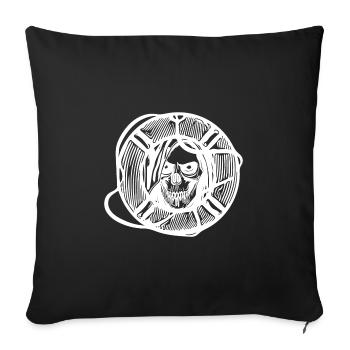 Lifebuoy with skull lifeguard face - Sofa pillowcase 17,3'' x 17,3'' (45 x 45 cm) - black - Front