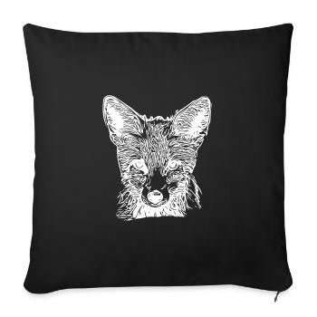 Cute Young Fox Drawing - Sofa pillowcase 17,3'' x 17,3'' (45 x 45 cm) - black - Front