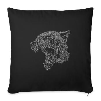 Creepy Vintage Halloween Wolf Portrait - Sofa pillowcase 17,3'' x 17,3'' (45 x 45 cm) - black - Front