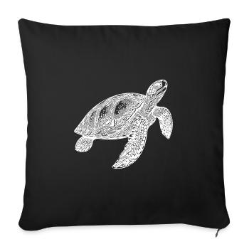 Élégante vieille tortue d’eau nageant - Housse de coussin décorative 45 x 45 cm - noir - Devant