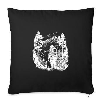 Passion forest, mountains and camping holidays - Sofa pillowcase 17,3'' x 17,3'' (45 x 45 cm) - black - Front