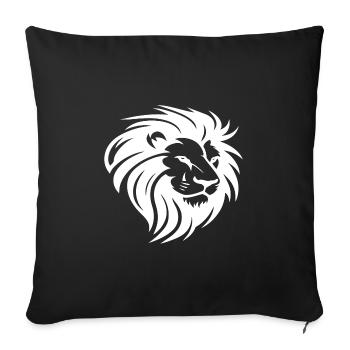 Lion's head with mane - Sofa pillowcase 17,3'' x 17,3'' (45 x 45 cm) - black - Front