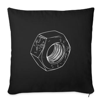 Écrou à vis avec surface rayée - Housse de coussin décorative 45 x 45 cm - noir - Devant