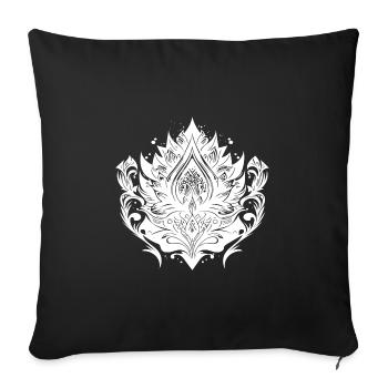 Vintage Lotus fleur nénuphar Tattoo Hobby - Housse de coussin décorative 45 x 45 cm - noir - Devant