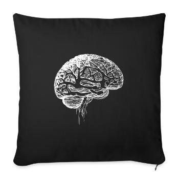 Tissu nerveux anatomique médical du cerveau - Housse de coussin décorative 45 x 45 cm - noir - Devant