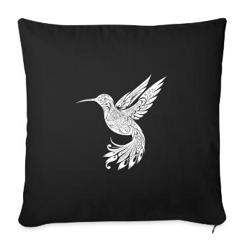 Exotischer schwebender Kolibri tribal Schwingen - Sofakissenbezug 45 x 45 cm - Schwarz - Vorne