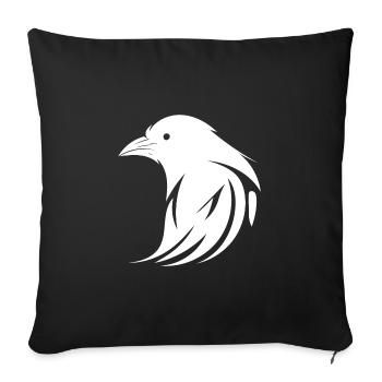 Raven Tattoo Portrait with Wings - Sofa pillowcase 17,3'' x 17,3'' (45 x 45 cm) - black - Front