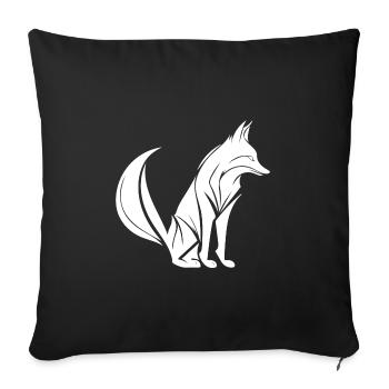 Smart Mignon Fox Tattoo Style Portrait - Housse de coussin décorative 45 x 45 cm - noir - Devant