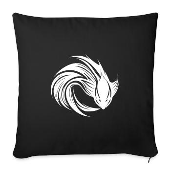Wilder Kampffisch Tattoo Porträt - Sofakissenbezug 45 x 45 cm - Schwarz - Vorne