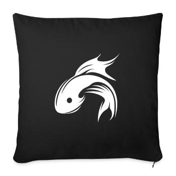 Fish Portrait Tattoo - Sofa pillowcase 17,3'' x 17,3'' (45 x 45 cm) - black - Front