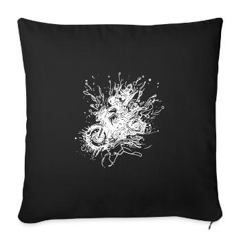 Racing Motorcycle Tattoo Splash Style - Sofa pillowcase 17,3'' x 17,3'' (45 x 45 cm) - black - Front