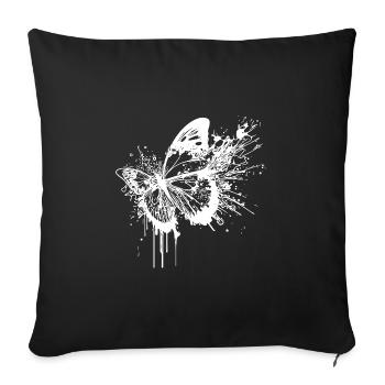 Splash Tattoo Ink Butterfly - Sofa pillowcase 17,3'' x 17,3'' (45 x 45 cm) - black - Front