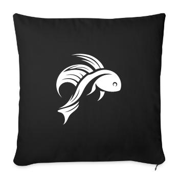 Fight Fish Portrait Tattoo - Sofa pillowcase 17,3'' x 17,3'' (45 x 45 cm) - black - Front