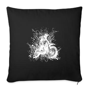 Motorcycle Offroad Racing Slippery Floor Splash - Sofa pillowcase 17,3'' x 17,3'' (45 x 45 cm) - black - Front
