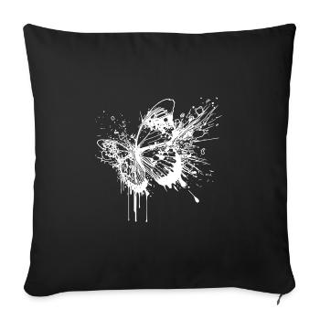 Elegant Vintage Tattoo Splash Butterfly - Sofa pillowcase 17,3'' x 17,3'' (45 x 45 cm) - black - Front