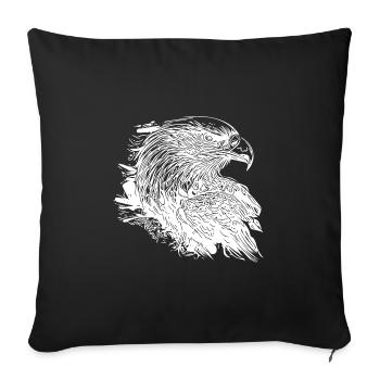 Aigle élégant à l’encre Style de tatouage vintage - Housse de coussin décorative 45 x 45 cm - noir - Devant