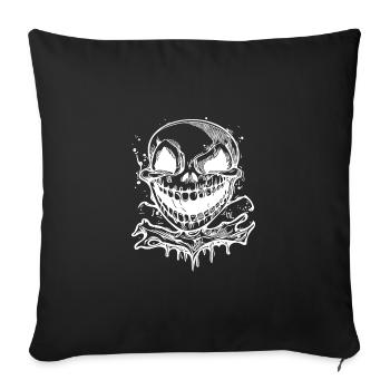 Laughing Halloween Tattoo Skull - Sofa pillowcase 17,3'' x 17,3'' (45 x 45 cm) - black - Front