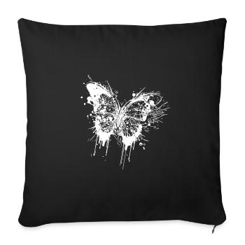 Tatouage Ink Splash Butterfly - Housse de coussin décorative 45 x 45 cm - noir - Devant