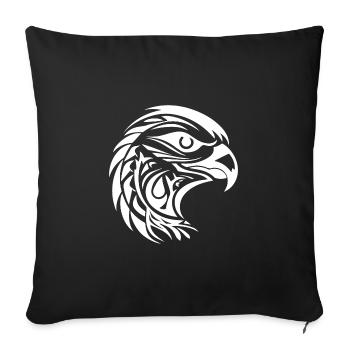 Beau portrait d’aigle dans le style tatouage - Housse de coussin décorative 45 x 45 cm - noir - Devant