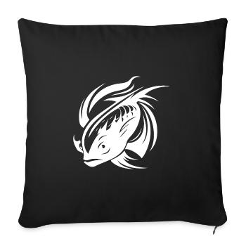 Fight Fish Portrait Tattoo - Sofa pillowcase 17,3'' x 17,3'' (45 x 45 cm) - black - Front