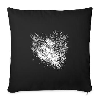 Terrain Motorcycling Motorcycle Splash Style - Sofa pillowcase 17,3'' x 17,3'' (45 x 45 cm) - black - Front
