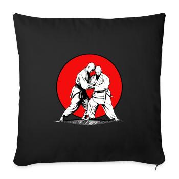 Aikido Martial Arts Sports Fighters at Sunset - Sofa pillowcase 17,3'' x 17,3'' (45 x 45 cm) - black - Front
