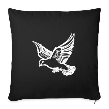 Flying pigeon on large wide wings - Sofa pillowcase 17,3'' x 17,3'' (45 x 45 cm) - black - Front