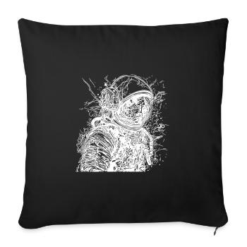 Vintager astronaut with helmet - Sofa pillowcase 17,3'' x 17,3'' (45 x 45 cm) - black - Front