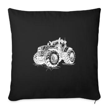 Large Field Tractor Farm Harvesting Tractor - Sofa pillowcase 17,3'' x 17,3'' (45 x 45 cm) - black - Front